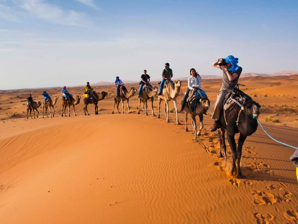 morocco-camel-tours in the Moroccan sahara desert near merzouga