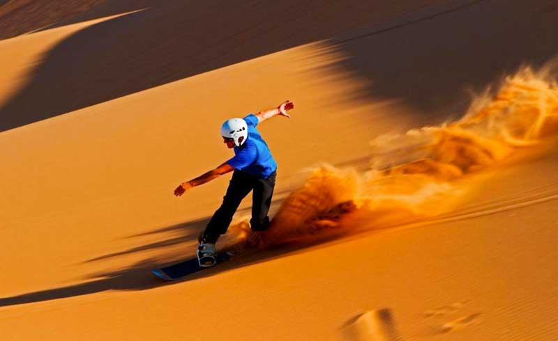 Sandboarding In Merzouga Sahara Desert