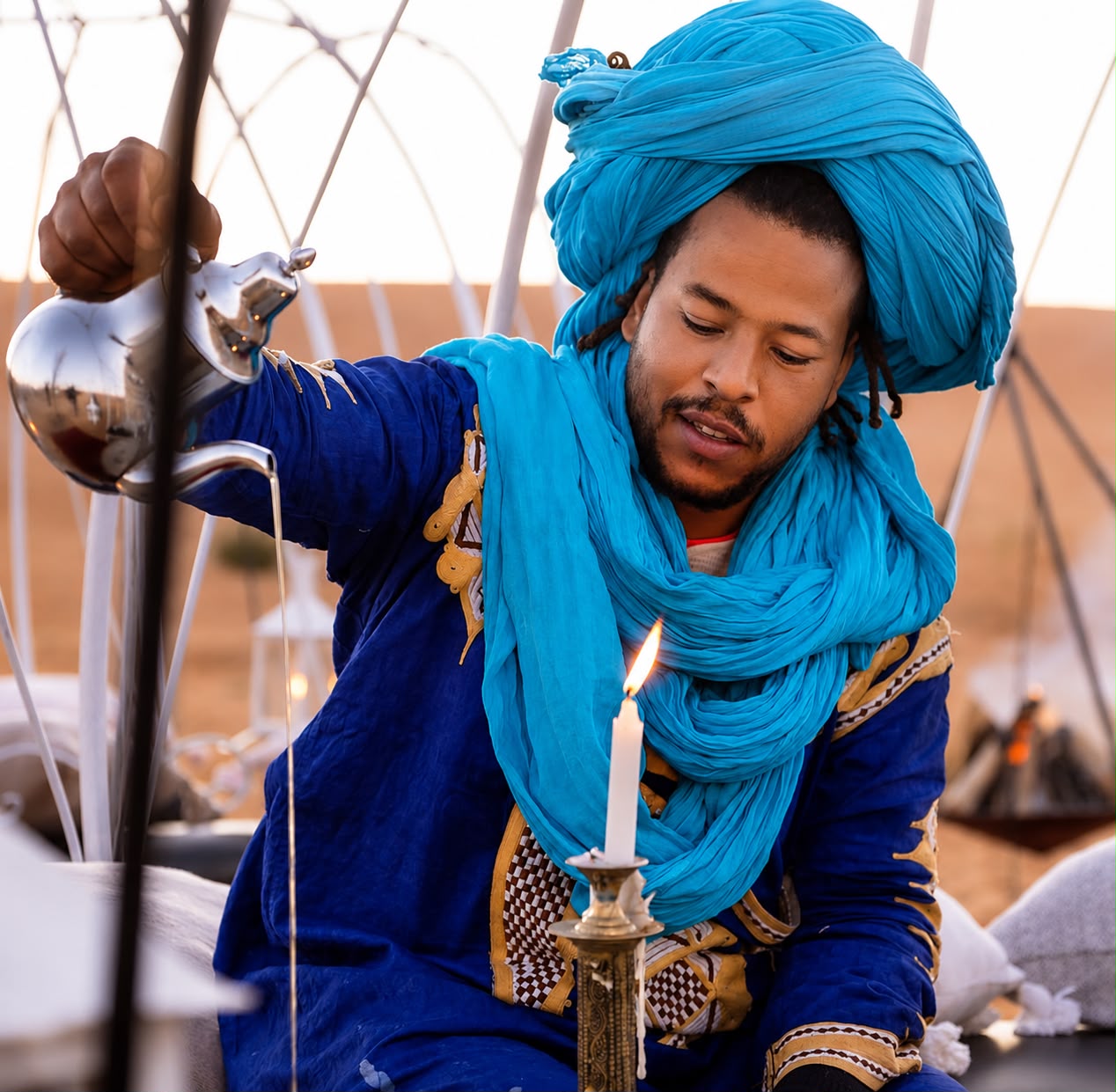 Portrait of Hakim, co-founder of Moroccan Desert Trips, from Merzouga